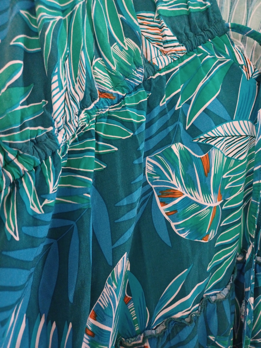 Blue Island Womens Size 1X Tropical Blue Green Tropical Beach Cover-Up. - Picture 6 of 9